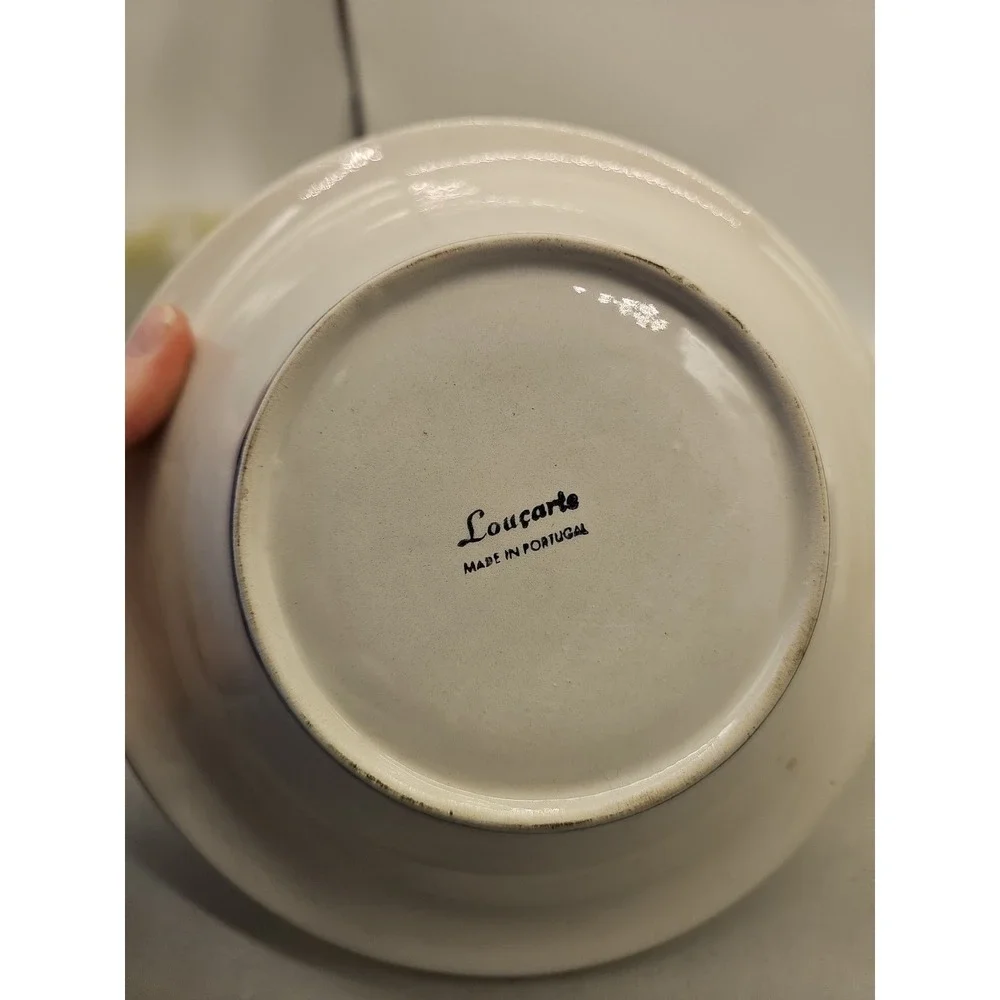 Loucart Portugal‎ Pitcher Bowl Set Blue Floral Vintage MCM